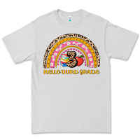 Dove Grey back to school rainbow hello third grade Premium Tee - AdoDesignShop