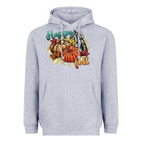 Heather Grey happy fall Heavyweight Hoodie - CowGirlArtShop