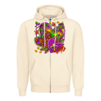 Sandshell Mardi Gras hearts Zipper Hoodie - NancyCooperArtShop