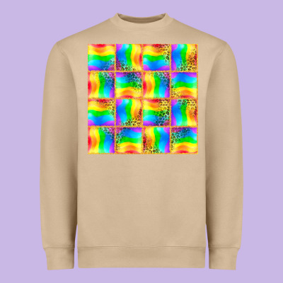 Pride Lgbtq Flag And Leopard With Glitter Seamless Heavyweight Sweatshirt Designed By Bundleandbundleshop