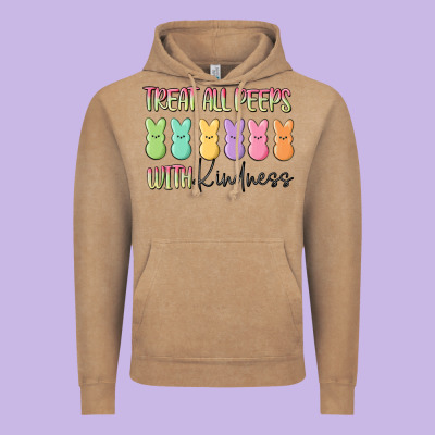 Treat All Peeps With Kindness Vintage Hoodie Designed By Maliassmallbusiness