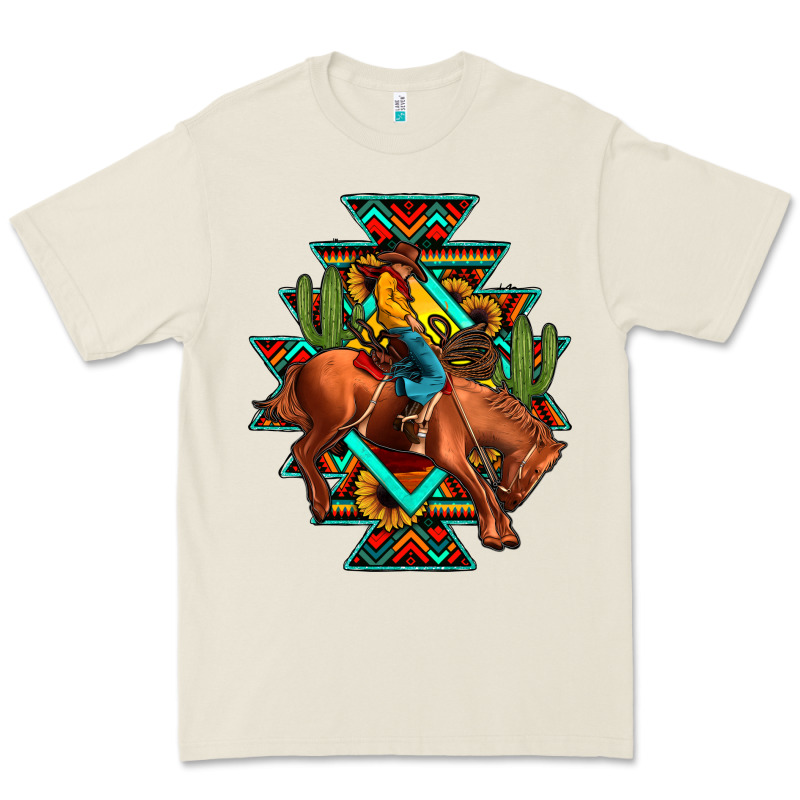 Aztec Rodeo Cowboy Premium Tee by JahusDesignShop | Teevron