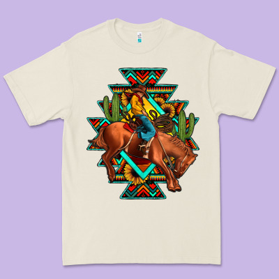 Aztec Rodeo Cowboy Premium Tee Designed By Jahusdesignshop