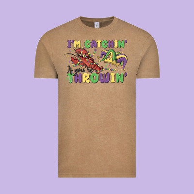 I'm Catchin' If You're Throwin' Vintage Tee Designed By Maliassmallbusiness