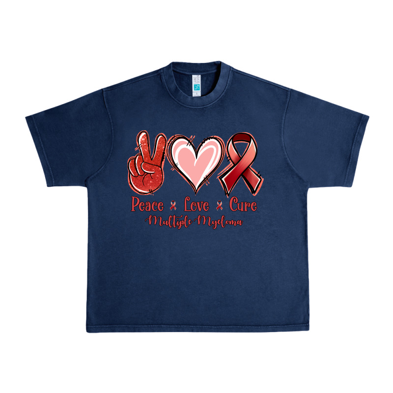 Peace Love Cure Multiple Myeloma Urban Heavy Tee by NancyCooperArtShop | Teevron