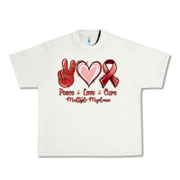 Pistachio Peace love cure Multiple Myeloma Urban Heavy Tee - NancyCooperArtShop
