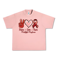 Salmon Peace love cure Multiple Myeloma Urban Heavy Tee - NancyCooperArtShop