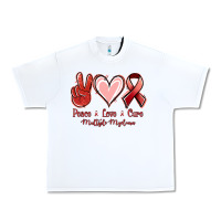 White Peace love cure Multiple Myeloma Urban Heavy Tee - NancyCooperArtShop