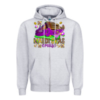 Heather Grey Mardi Gras cruise Zipper Hoodie - NancyCooperArtShop
