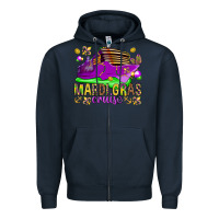 Navy Mardi Gras cruise Zipper Hoodie - NancyCooperArtShop