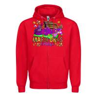 Red Mardi Gras cruise Zipper Hoodie - NancyCooperArtShop