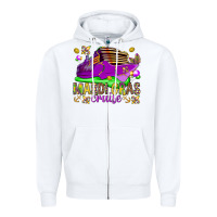 White Mardi Gras cruise Zipper Hoodie - NancyCooperArtShop