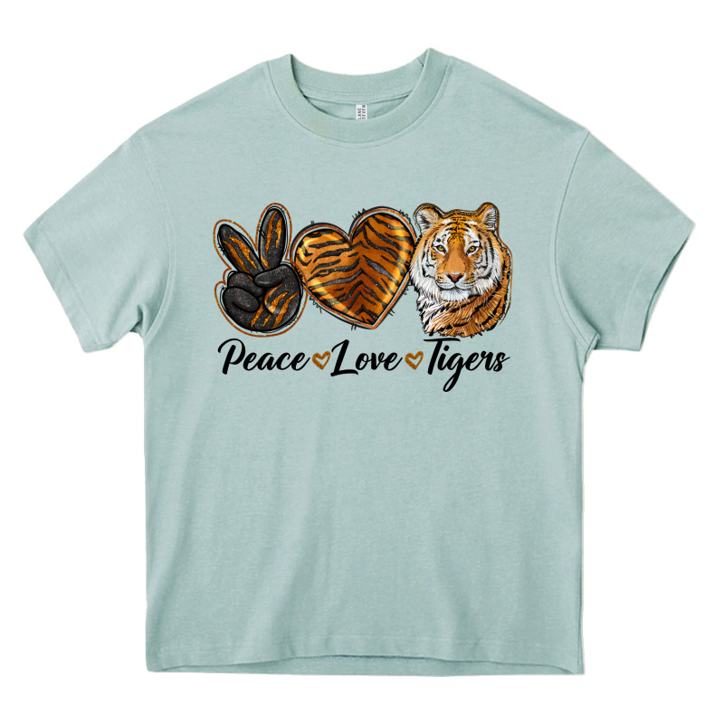 Peace Love Tigers Head Heavy Core Tee by JahusDesignShop | Teevron