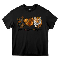 Black peace love tigers head Heavy Core Tee - JahusDesignShop