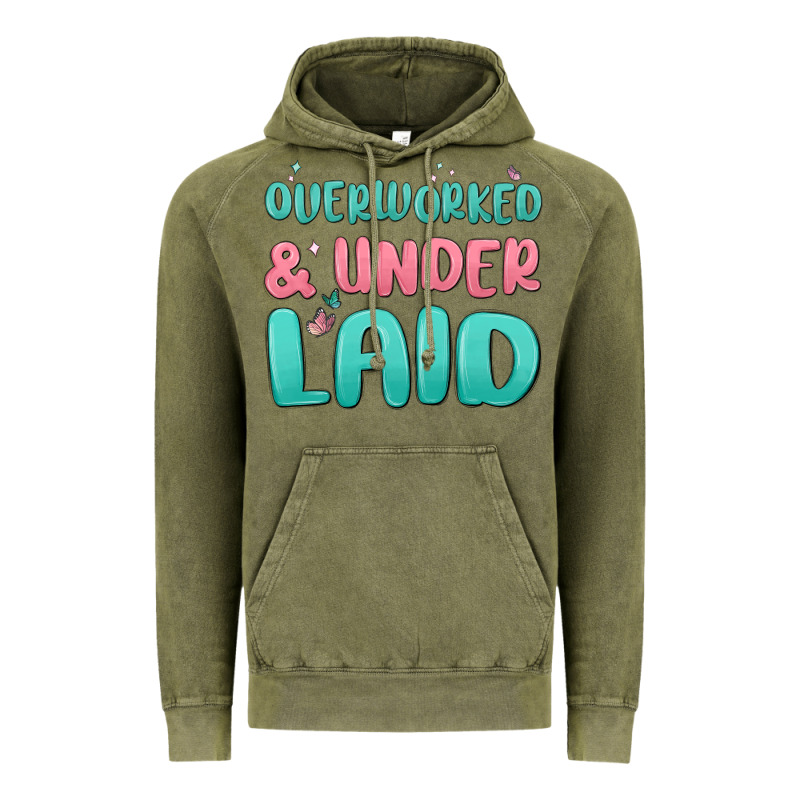 Overworked Underlaid Vintage Hoodie by MaliasSmallBusiness | Teevron