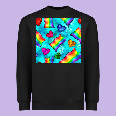 Pride Lgbtq Flags And Leopard Seamless Pattern Heavyweight Sweatshirt Designed By Bundleandbundleshop