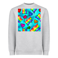 Heather Grey Pride lgbtq flags and leopard seamless pattern Heavyweight Sweatshirt - BundleAndBundleShop