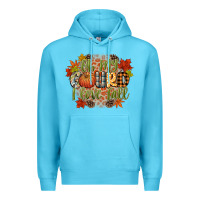 Ocean Blue oh my gourd i love fall Premium Hoodie - CowGirlArtShop