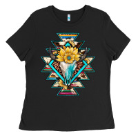 Black cowhide leopard bull skull aztec Ladies Tee - JahusDesignShop