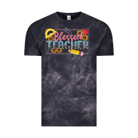 Cloud Black blessed teacher Vintage Tee - MaliasSmallBusiness