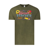 Vintage Olive blessed teacher Vintage Tee - MaliasSmallBusiness