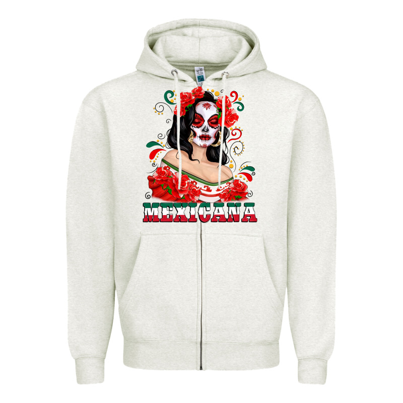 Mexicana With Skull Girl Zipper Hoodie by texasbilliewilder | Teevron