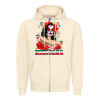 Sandshell Mexicana with Skull Girl Zipper Hoodie - texasbilliewilder