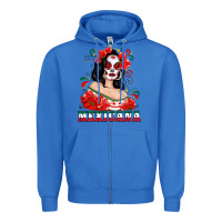 True Royal Mexicana with Skull Girl Zipper Hoodie - texasbilliewilder