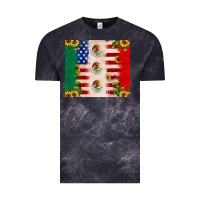 Cloud Black American flag mexico flag sunflower cactus Vintage Tee - JahusDesignShop