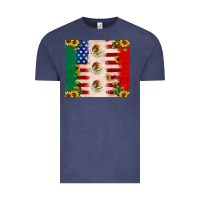Vintage Denim American flag mexico flag sunflower cactus Vintage Tee - JahusDesignShop