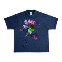 Navy Autism be kind Urban Heavy Tee - NancyCooperArtShop