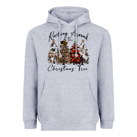 Heather Grey rocking around the christmas tree Heavyweight Hoodie - CowGirlArtShop