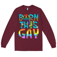 Burgundy Western Born This Gay Long Sleeve Tee - BundleAndBundleShop