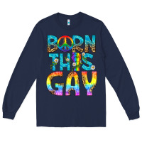 Navy Western Born This Gay Long Sleeve Tee - BundleAndBundleShop