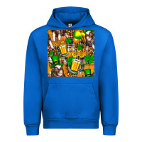 Cobalt St. Patrick's Day Pig With Beer And Shamrock Seamless Urban Hoodie - FaDigitalArtStudio