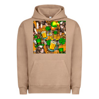 Pigment Burro St. Patrick's Day Pig With Beer And Shamrock Seamless Urban Hoodie - FaDigitalArtStudio