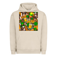Pigment French Oak St. Patrick's Day Pig With Beer And Shamrock Seamless Urban Hoodie - FaDigitalArtStudio