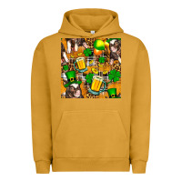 Pigment Peanut Butter St. Patrick's Day Pig With Beer And Shamrock Seamless Urban Hoodie - FaDigitalArtStudio