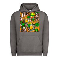 Pigment Tornado St. Patrick's Day Pig With Beer And Shamrock Seamless Urban Hoodie - FaDigitalArtStudio