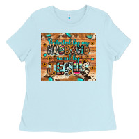 Baby Blue protected husband saved by jesus Ladies Tee - JahusDesignShop