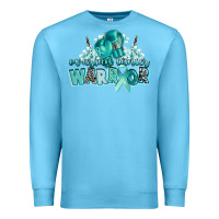 Ocean Blue ovarian cancer warrior Premium Sweatshirt - CowGirlArtShop