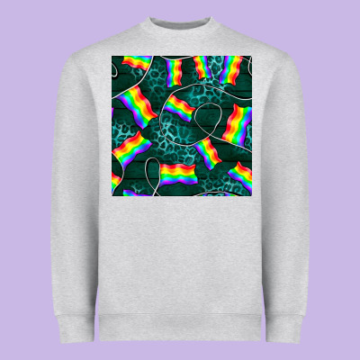 Pride Lgbtq Flags With Leopard Seamless Pattern Heavyweight Sweatshirt Designed By Bundleandbundleshop