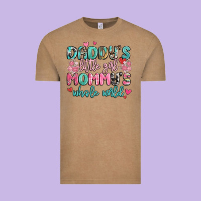 Daddy's Little Girl Mommy's Whole World Vintage Tee Designed By Maliassmallbusiness