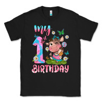 Black my 1 st birthday with little cute cow Classic Tee - NancyCooperArtShop