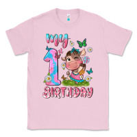 Bubblegum Pink my 1 st birthday with little cute cow Classic Tee - NancyCooperArtShop