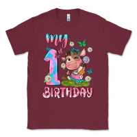 Burgundy my 1 st birthday with little cute cow Classic Tee - NancyCooperArtShop