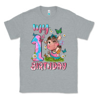 Heather Grey my 1 st birthday with little cute cow Classic Tee - NancyCooperArtShop
