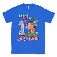 True Royal my 1 st birthday with little cute cow Classic Tee - NancyCooperArtShop