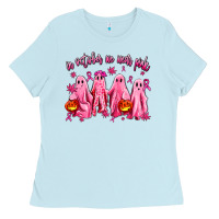 Baby Blue in october we wear pink ghosts Ladies Tee - AdoDesignShop
