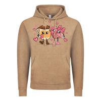 Vintage Coffee valentines  day conchas and cafecito Vintage Hoodie - MaliasSmallBusiness